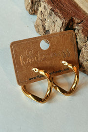 Twisted Gold Hoop Earrings GHT