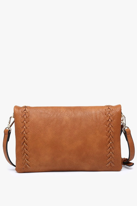 Isadora Whipstich Crossbody with Tassel Zip- Brown