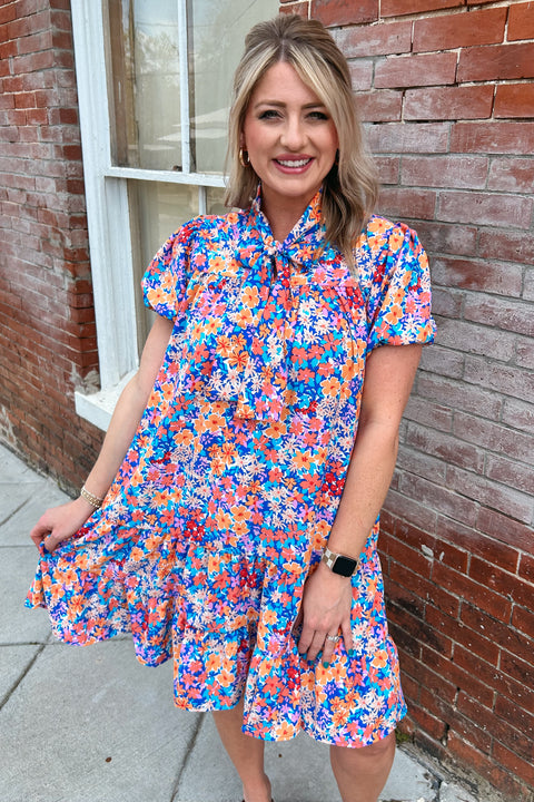 Floral Bow Tie Dress