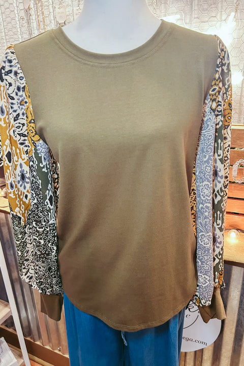 Hunter Green Boho Sleeves Top