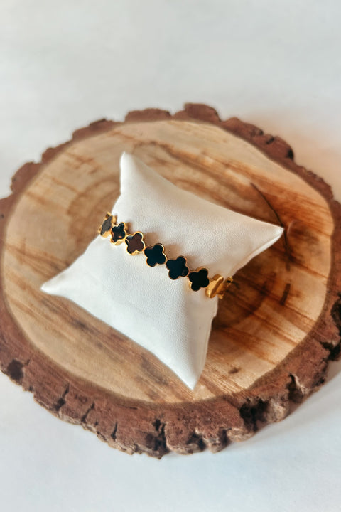 Clover Black and Gold Cuff CBC