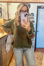 Hunter Green Embroidered Sweater