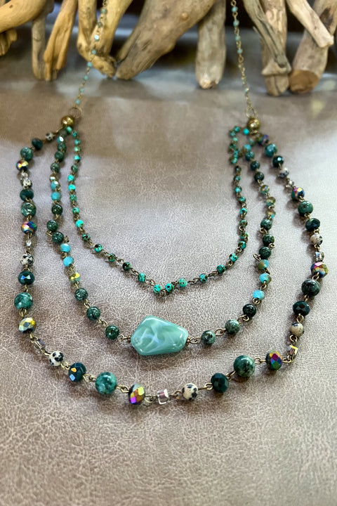 Camden African Turquoise Stone Necklace/Bracelet Set