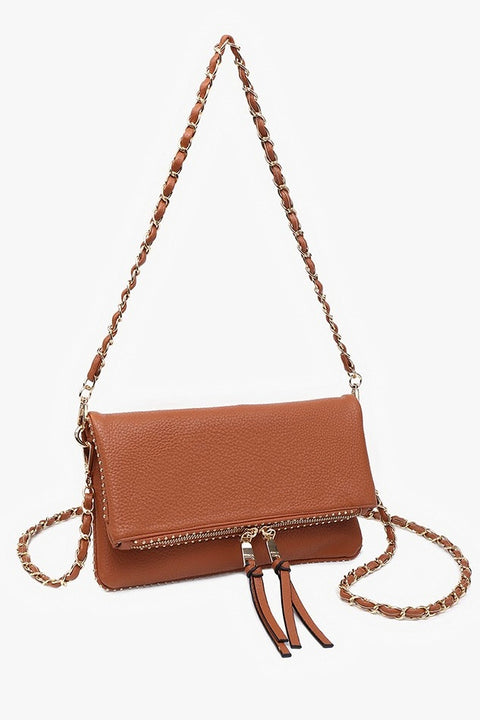 Julie Studded Detail Crossbody- Brown