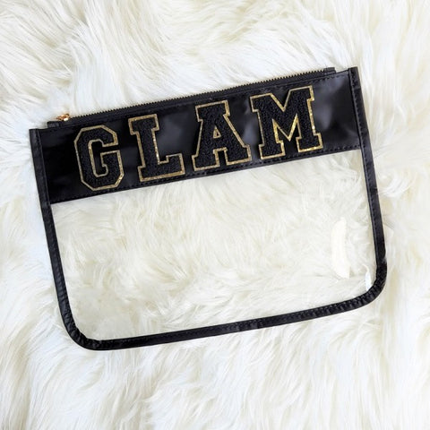 Varsity Chenille Letter Pouch Travel Organizer- Glam