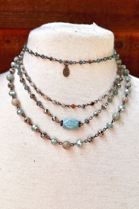 Selena Turquoise Stone Necklace/Bracelet Set