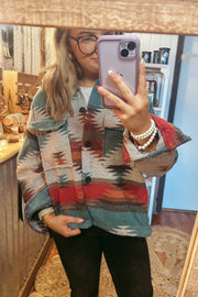 Aztec Print Shacket