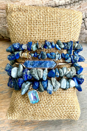Elyse Natural Stone Bracelet Set- Royal Blue
