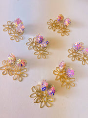 TLD Designs Flower Power Statement Earrings- Gold