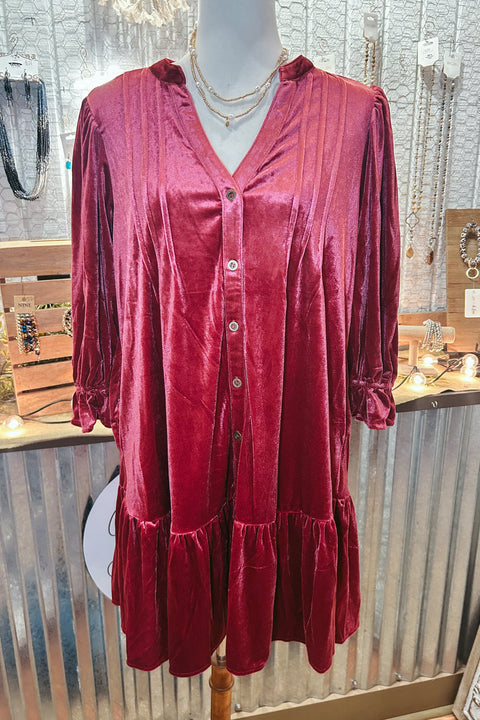 Velvet Pomegranate Dress