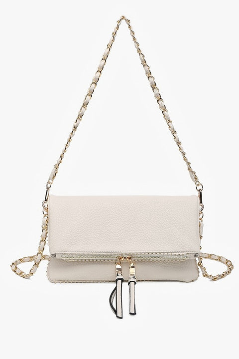 Julie Studded Detail Crossbody- Beige