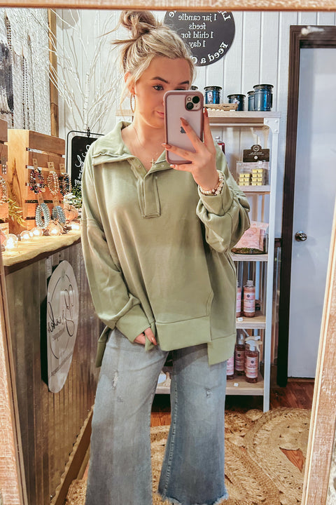 Sage Green Oversized Pullover