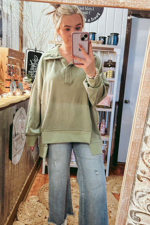 Sage Green Oversized Pullover