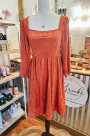 Suede Burnt Orange Dress