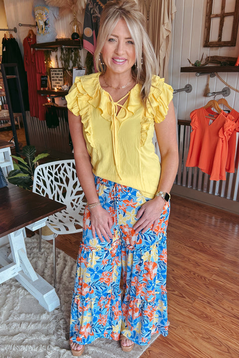 Yellow Joy Ruffle Top