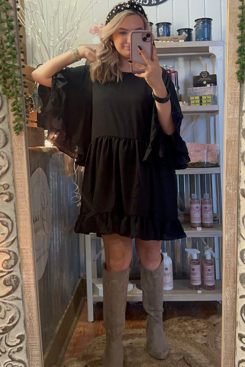 Black tiered dress