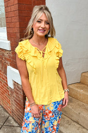 Yellow Joy Ruffle Top