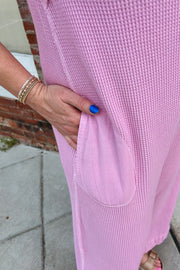 Pink Waffle Jumpsuit