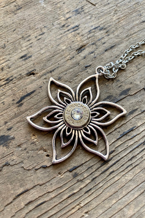 38 Special Flower Necklace- Silver