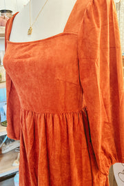 Suede Burnt Orange Dress