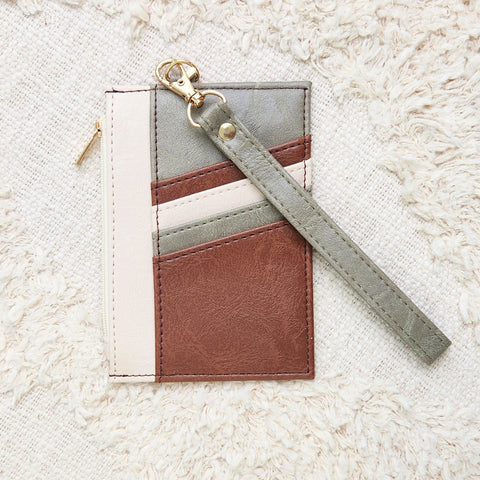 Everyday Credit Card Wristlet Wallet Holder- Grey