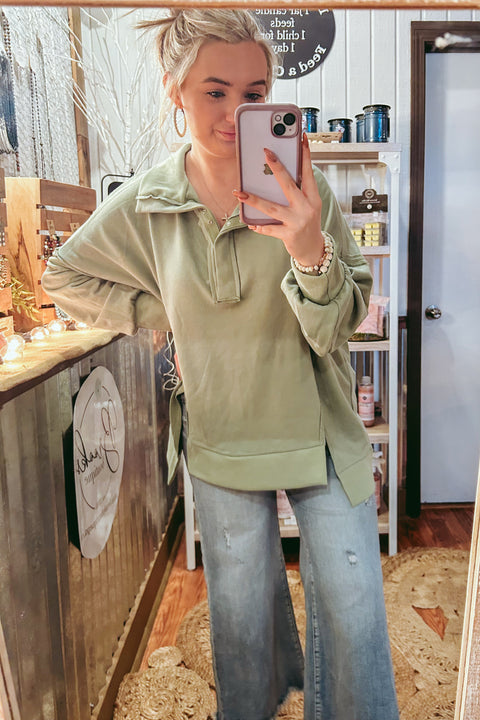 Sage Green Oversized Pullover