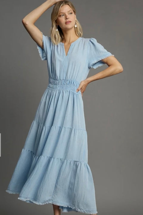 Sky Blue Midi Dress