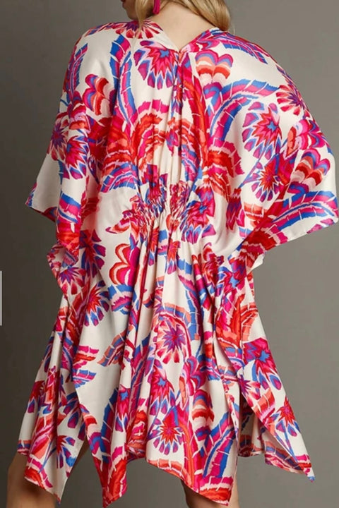 Floral Print Open Front Kimono