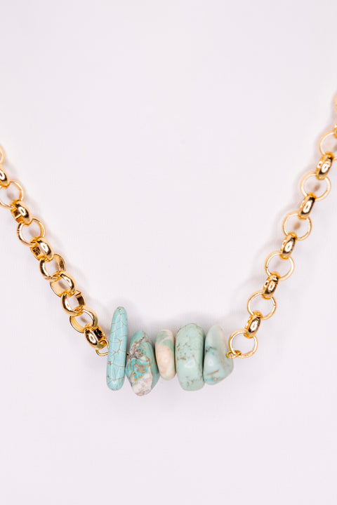 Tallulah Natural Turquoise Stone Necklace